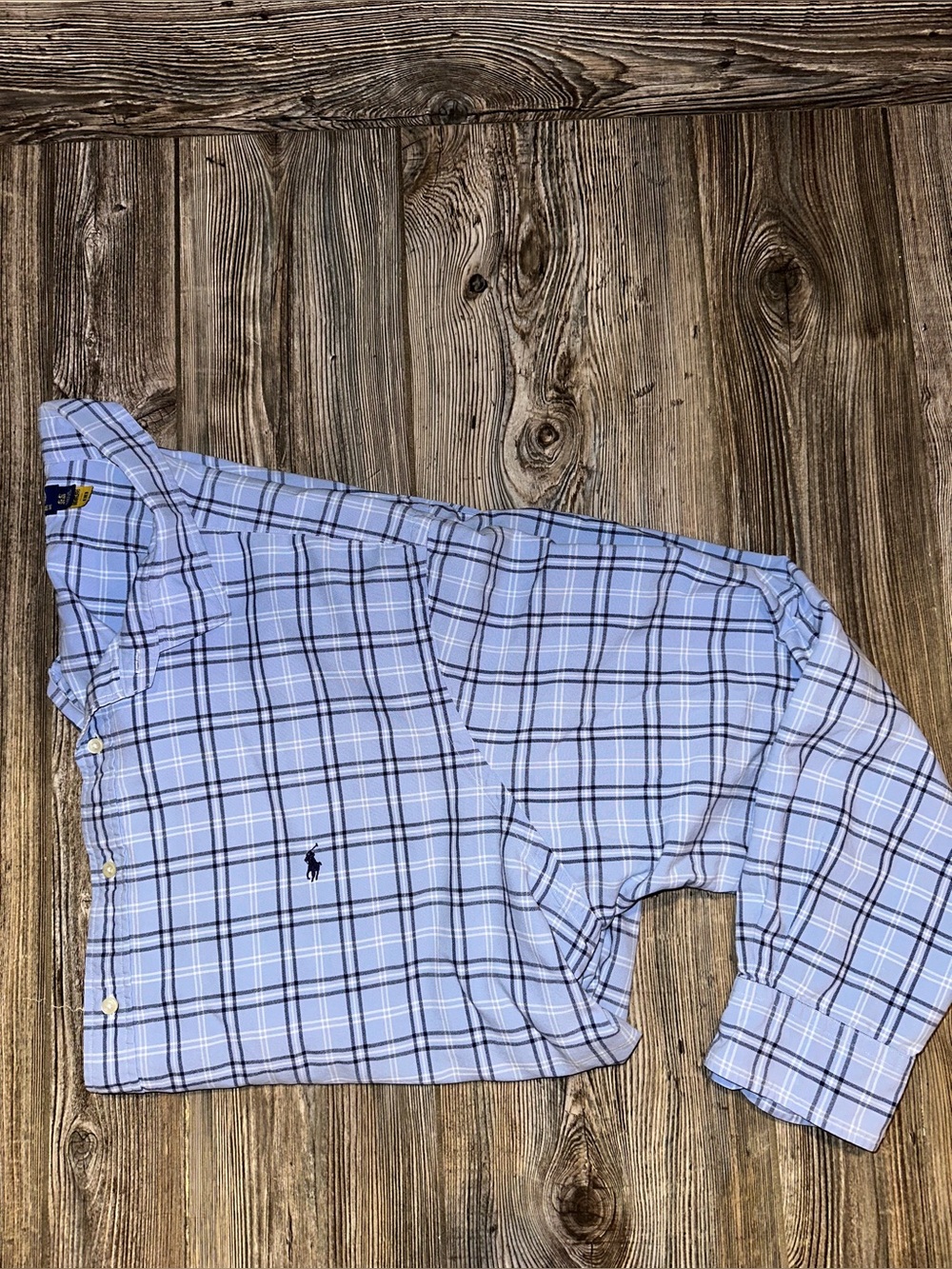 Polo Ralph Lauren Classic Blues Plaid Button Down Shirt Cotton Size 4XB